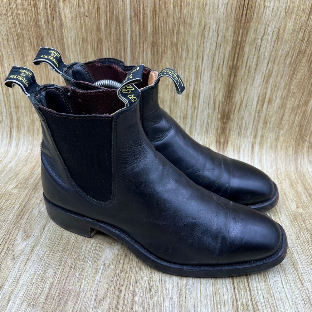 R.M. Williams Chelsea Boots Men's Size 6.5 G Black Leather Made in Australia
